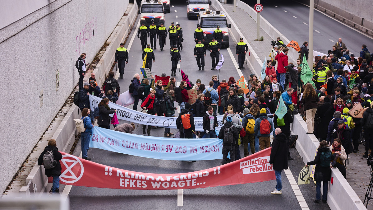 Blokkade van de A12 door klimaatdemonstranten in november 2022. Foto: ANP