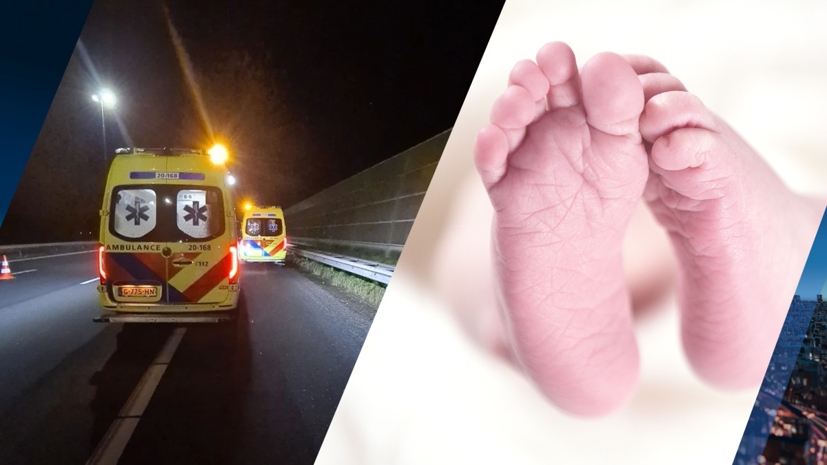 Het kindje is geboren op de snelweg.