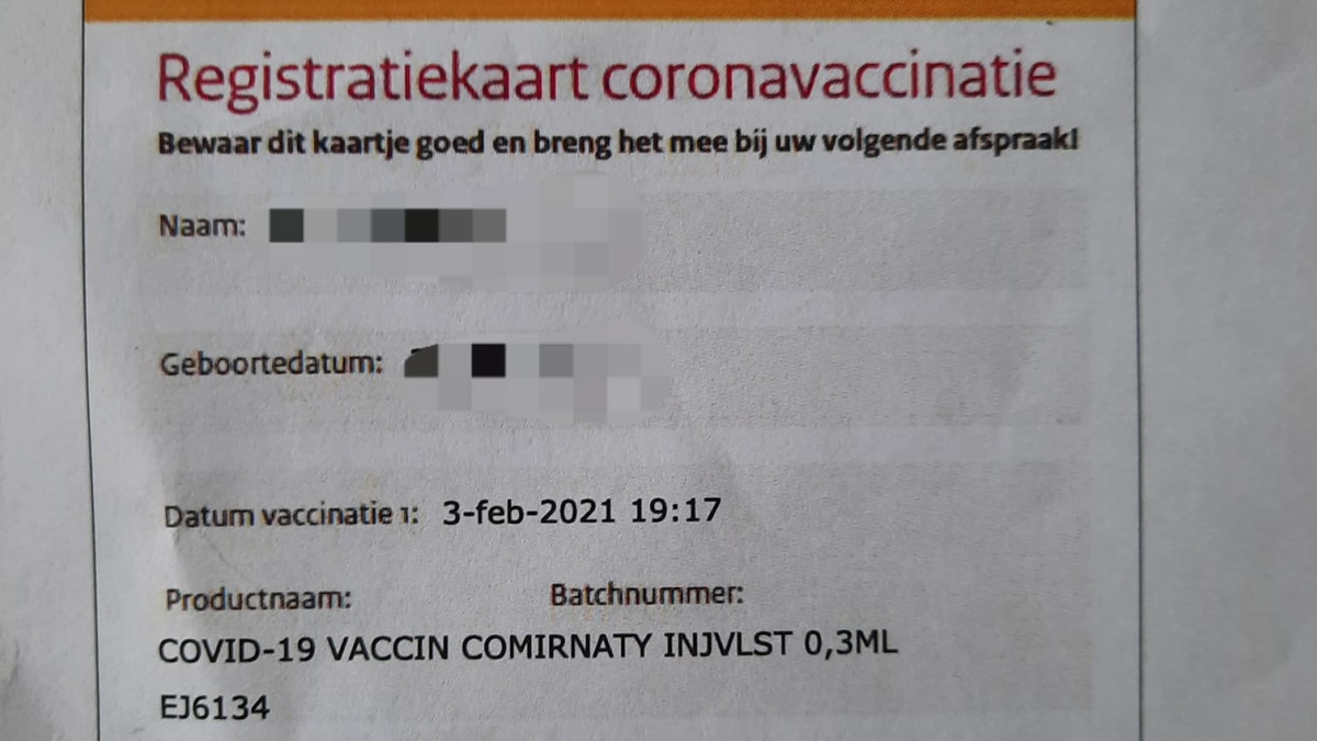 Registratiekaart vaccin