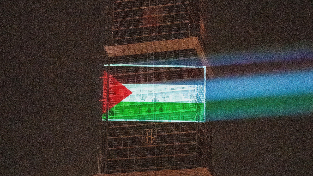 Palestijnse vlag op Domtoren