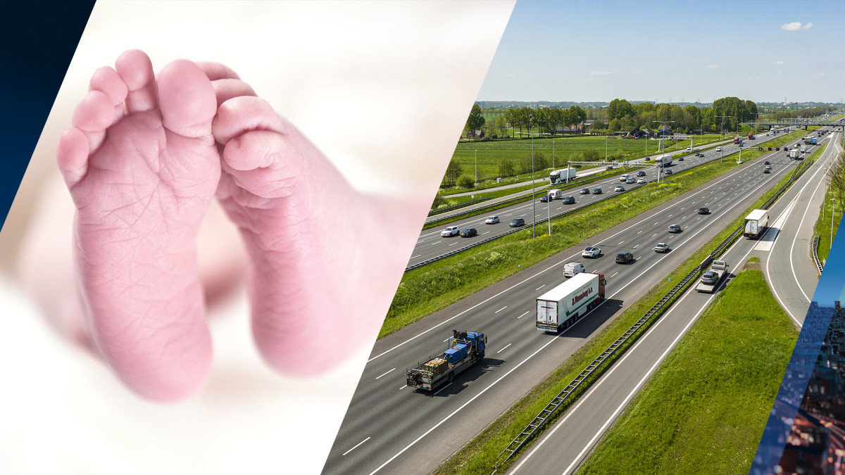 Beschuit met muisjes op de snelweg: baby geboren langs de A12